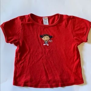 Gymboree girls red top shirt medium 4 years cotton flag 4th of July Patriotic